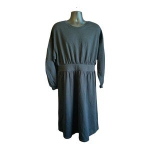Women's Long Sleeve Sweatshirt Dress Black XXL by